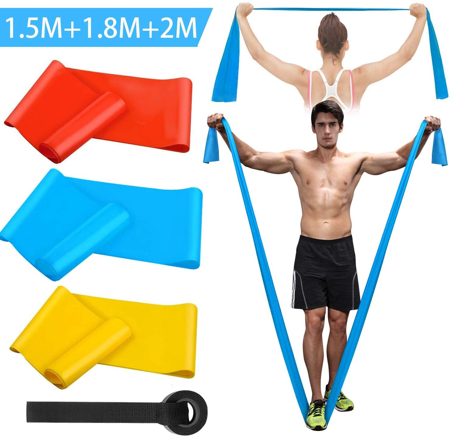Crossfit Workout Gear - Elastic Fitness Bands 3Pcs Resistance Bands