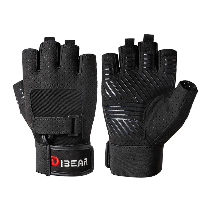 Crossfit Workout Gear - Bodybuilding Gym Gloves Powerlifting Dumbbell Pull