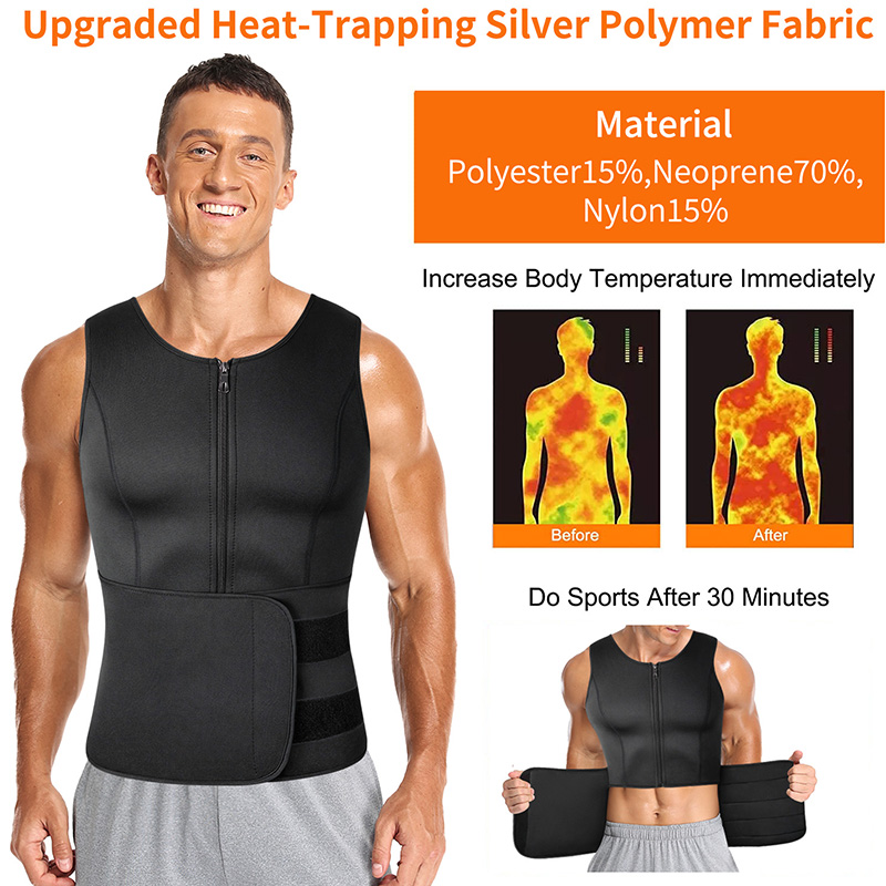 Men Neoprene Sauna Zipper Wais - огляд і ціна Crossfit Weight Vest