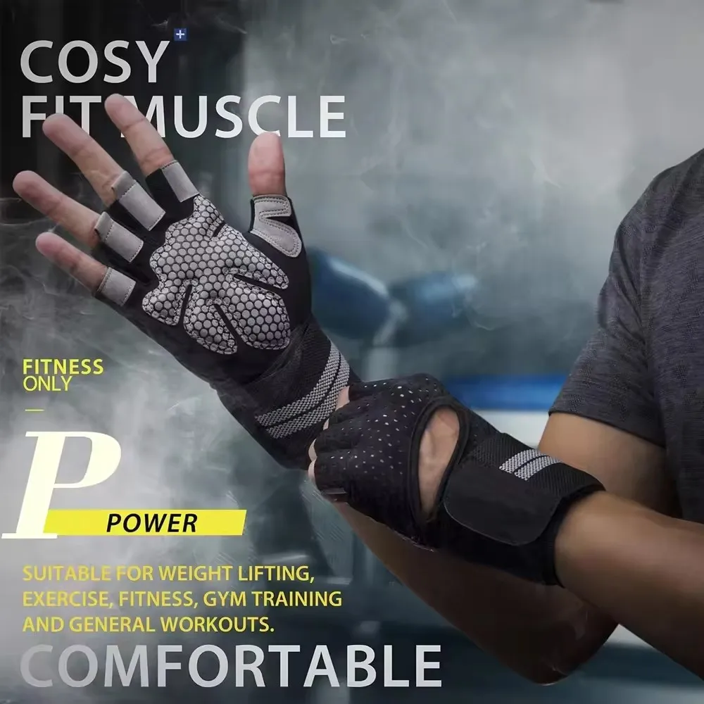 1Pair Half Finger Gym Fitness  - огляд і ціна Crossfit Workout Gear